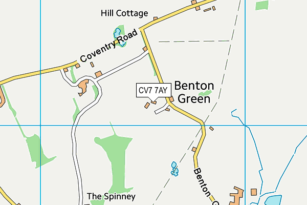 CV7 7AY map - OS VectorMap District (Ordnance Survey)