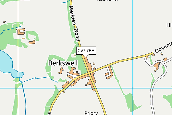 CV7 7BE map - OS VectorMap District (Ordnance Survey)