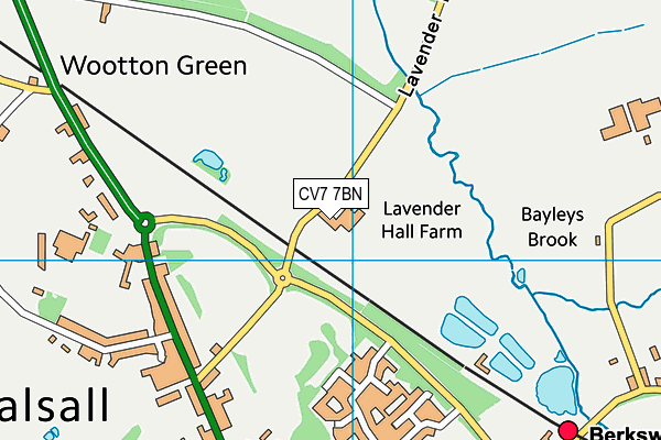 Balsall And Berkswell Football Club map (CV7 7BN) - OS VectorMap District (Ordnance Survey)