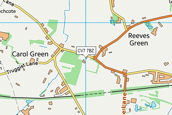 CV7 7BZ map - OS VectorMap District (Ordnance Survey)