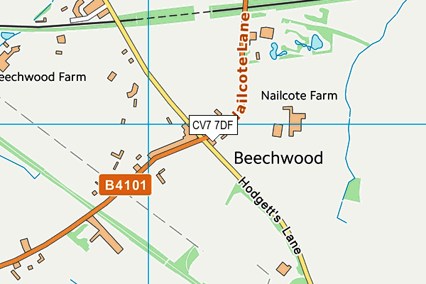 CV7 7DF map - OS VectorMap District (Ordnance Survey)