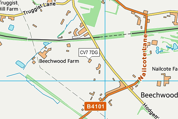 CV7 7DG map - OS VectorMap District (Ordnance Survey)