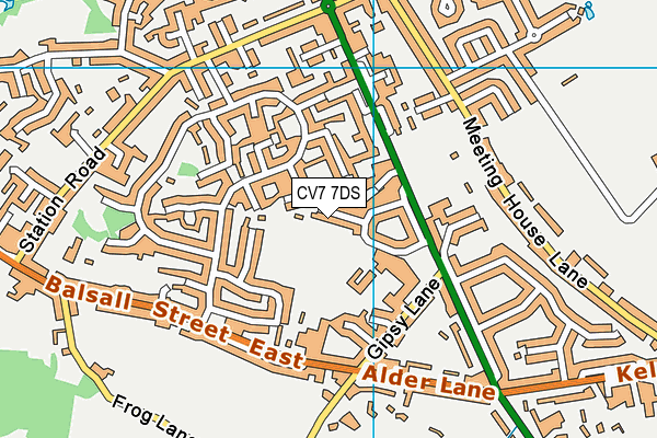 CV7 7DS map - OS VectorMap District (Ordnance Survey)