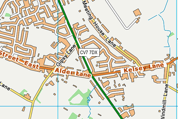 CV7 7DX map - OS VectorMap District (Ordnance Survey)