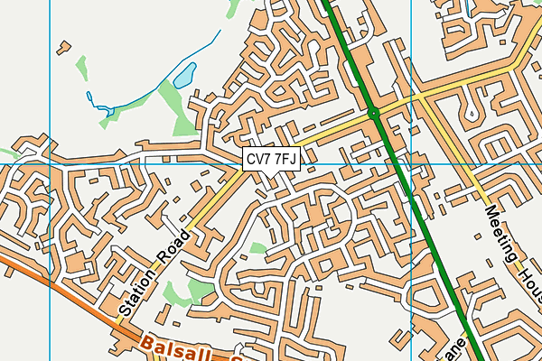 CV7 7FJ map - OS VectorMap District (Ordnance Survey)