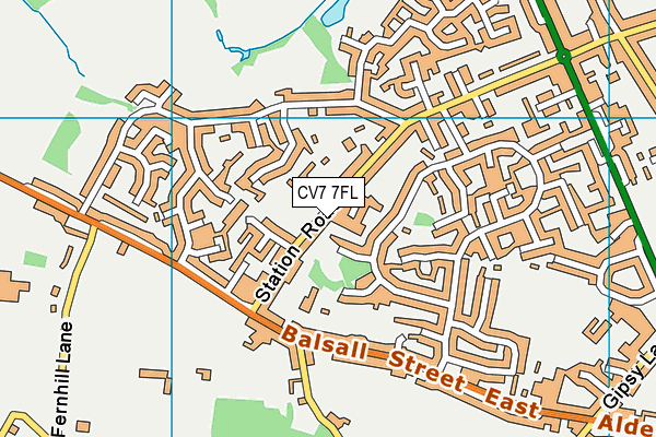 CV7 7FL map - OS VectorMap District (Ordnance Survey)