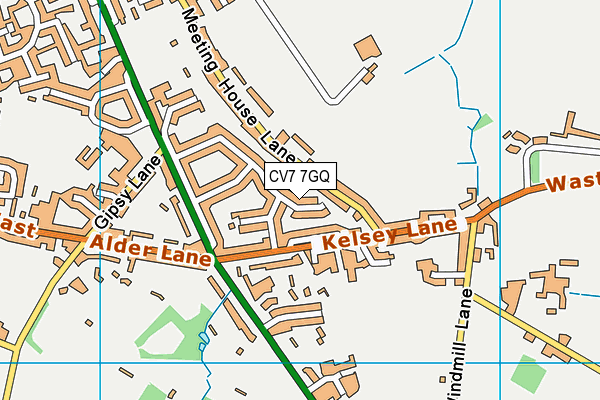 CV7 7GQ map - OS VectorMap District (Ordnance Survey)