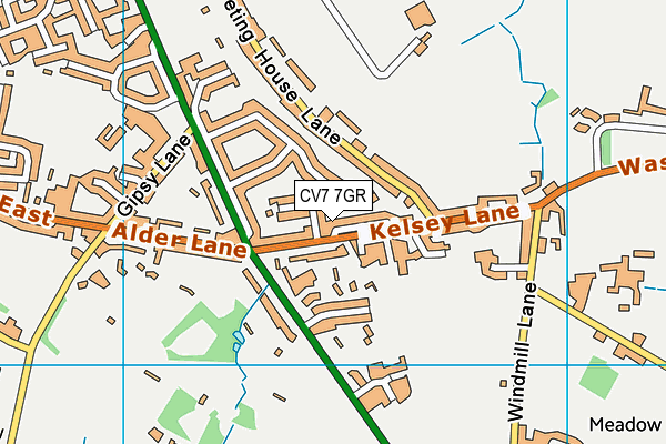 CV7 7GR map - OS VectorMap District (Ordnance Survey)