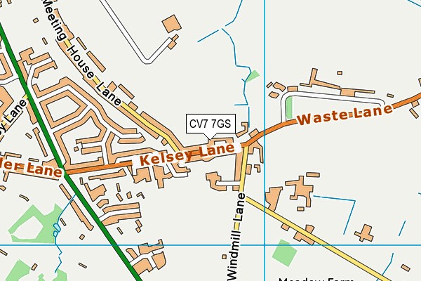 CV7 7GS map - OS VectorMap District (Ordnance Survey)