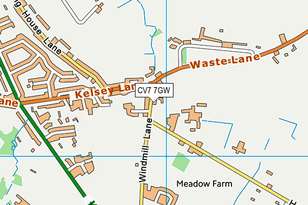 CV7 7GW map - OS VectorMap District (Ordnance Survey)