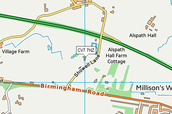 CV7 7HZ map - OS VectorMap District (Ordnance Survey)