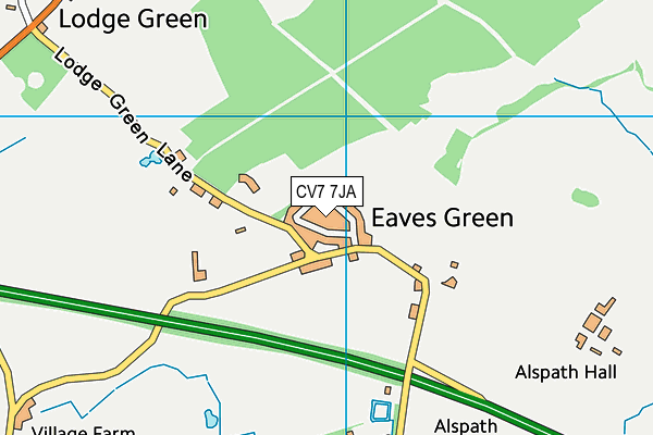 CV7 7JA map - OS VectorMap District (Ordnance Survey)