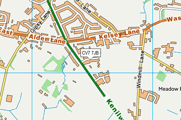 CV7 7JB map - OS VectorMap District (Ordnance Survey)