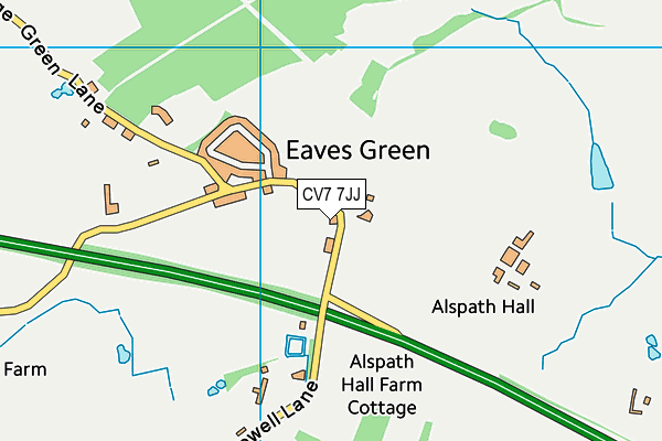 CV7 7JJ map - OS VectorMap District (Ordnance Survey)