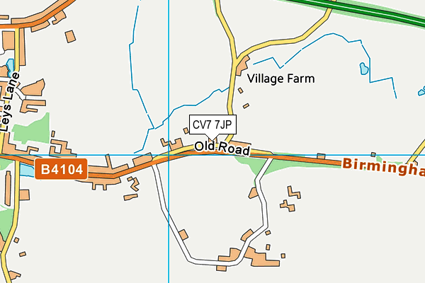 CV7 7JP map - OS VectorMap District (Ordnance Survey)