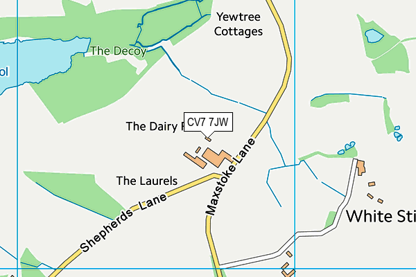 CV7 7JW map - OS VectorMap District (Ordnance Survey)