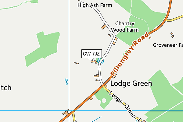 CV7 7JZ map - OS VectorMap District (Ordnance Survey)