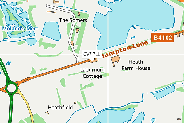 North Warwickshire Golf Club Ltd map (CV7 7LL) - OS VectorMap District (Ordnance Survey)
