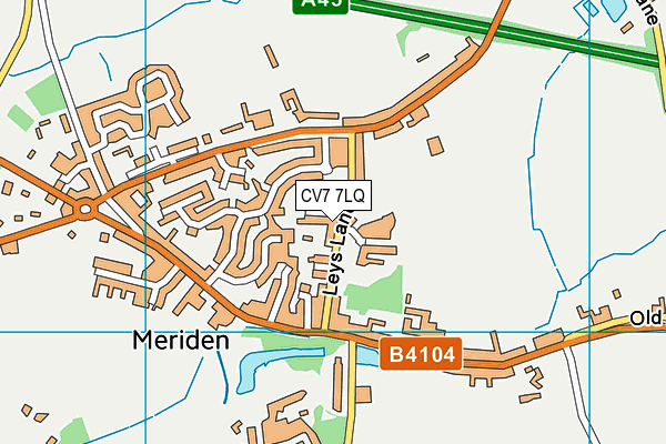 CV7 7LQ map - OS VectorMap District (Ordnance Survey)