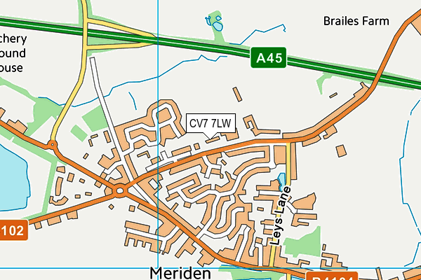Meriden C Of E Primary School map (CV7 7LW) - OS VectorMap District (Ordnance Survey)