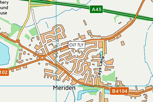 CV7 7LY map - OS VectorMap District (Ordnance Survey)