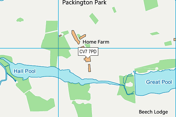 CV7 7PD map - OS VectorMap District (Ordnance Survey)