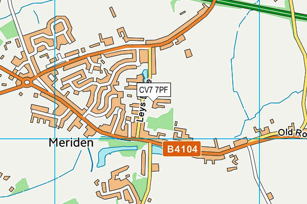 CV7 7PF map - OS VectorMap District (Ordnance Survey)