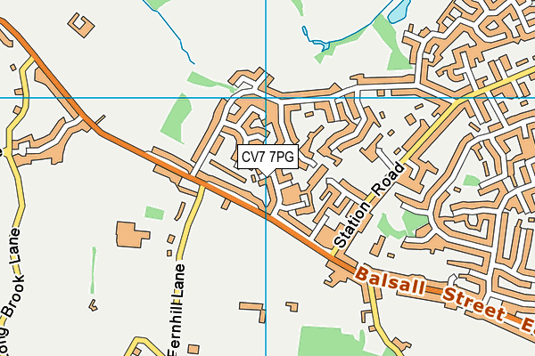 CV7 7PG map - OS VectorMap District (Ordnance Survey)