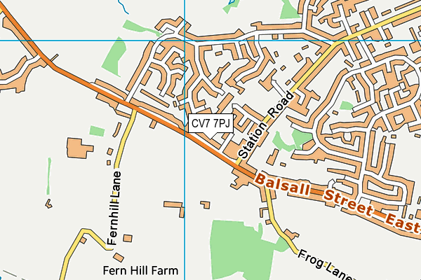 CV7 7PJ map - OS VectorMap District (Ordnance Survey)