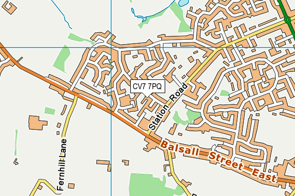 CV7 7PQ map - OS VectorMap District (Ordnance Survey)