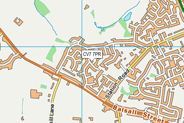 CV7 7PR map - OS VectorMap District (Ordnance Survey)