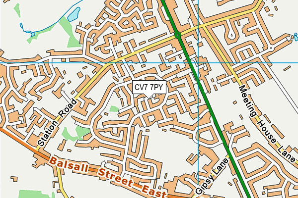 CV7 7PY map - OS VectorMap District (Ordnance Survey)