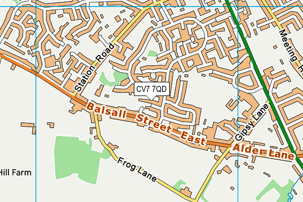 CV7 7QD map - OS VectorMap District (Ordnance Survey)