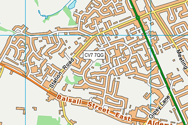 CV7 7QG map - OS VectorMap District (Ordnance Survey)