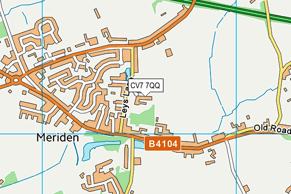 CV7 7QQ map - OS VectorMap District (Ordnance Survey)
