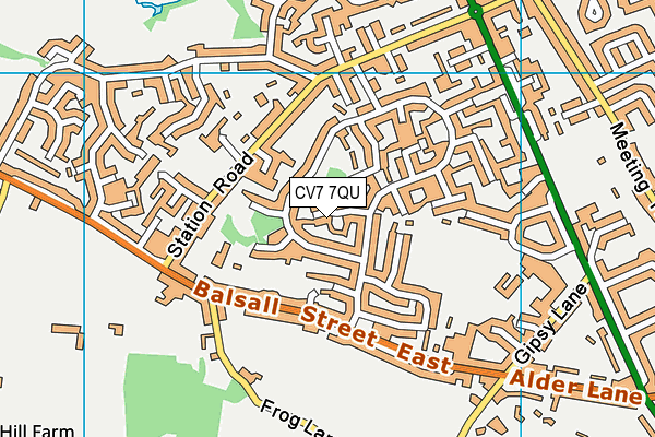 CV7 7QU map - OS VectorMap District (Ordnance Survey)