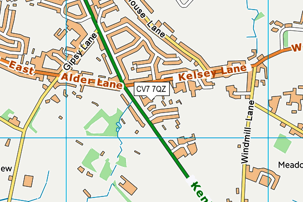 CV7 7QZ map - OS VectorMap District (Ordnance Survey)