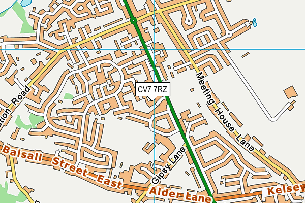 CV7 7RZ map - OS VectorMap District (Ordnance Survey)