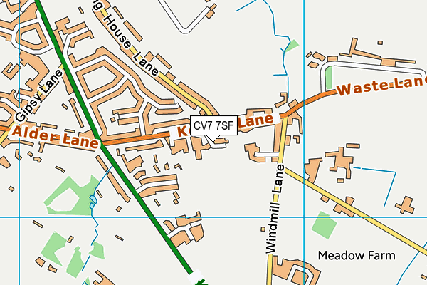 CV7 7SF map - OS VectorMap District (Ordnance Survey)