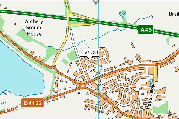 CV7 7SJ map - OS VectorMap District (Ordnance Survey)