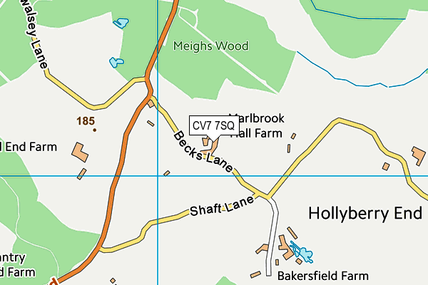 CV7 7SQ map - OS VectorMap District (Ordnance Survey)