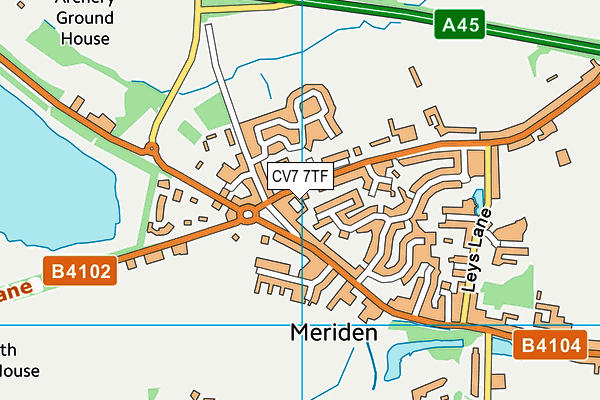 CV7 7TF map - OS VectorMap District (Ordnance Survey)