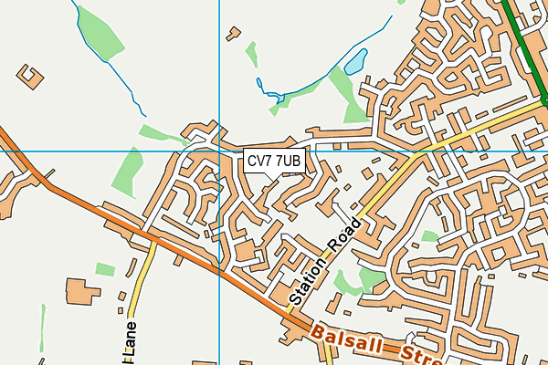 CV7 7UB map - OS VectorMap District (Ordnance Survey)