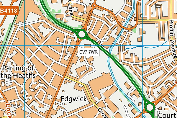 CV7 7WR map - OS VectorMap District (Ordnance Survey)