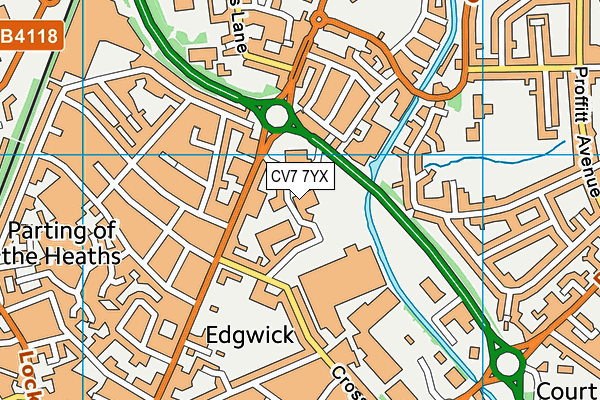 CV7 7YX map - OS VectorMap District (Ordnance Survey)