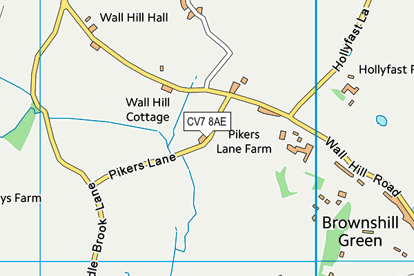 CV7 8AE map - OS VectorMap District (Ordnance Survey)