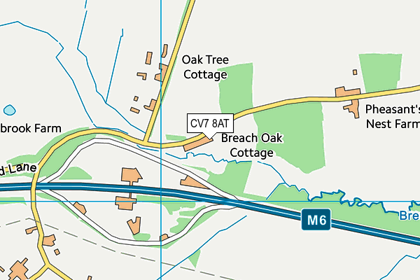 CV7 8AT map - OS VectorMap District (Ordnance Survey)