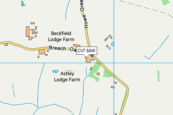 CV7 8AW map - OS VectorMap District (Ordnance Survey)