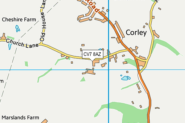 Corley Academy map (CV7 8AZ) - OS VectorMap District (Ordnance Survey)
