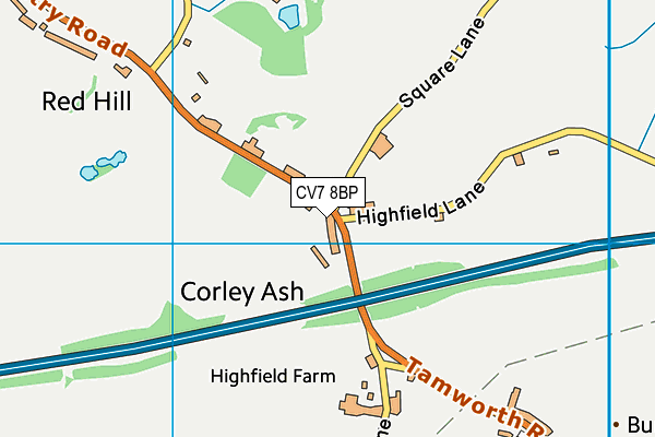 CV7 8BP map - OS VectorMap District (Ordnance Survey)